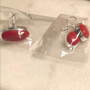 A ring and earrings made in India.